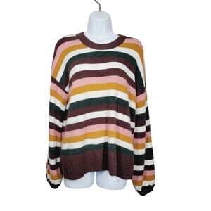 Madewell Calyse Ballon Sleeve Crewneck Pullover Sweater